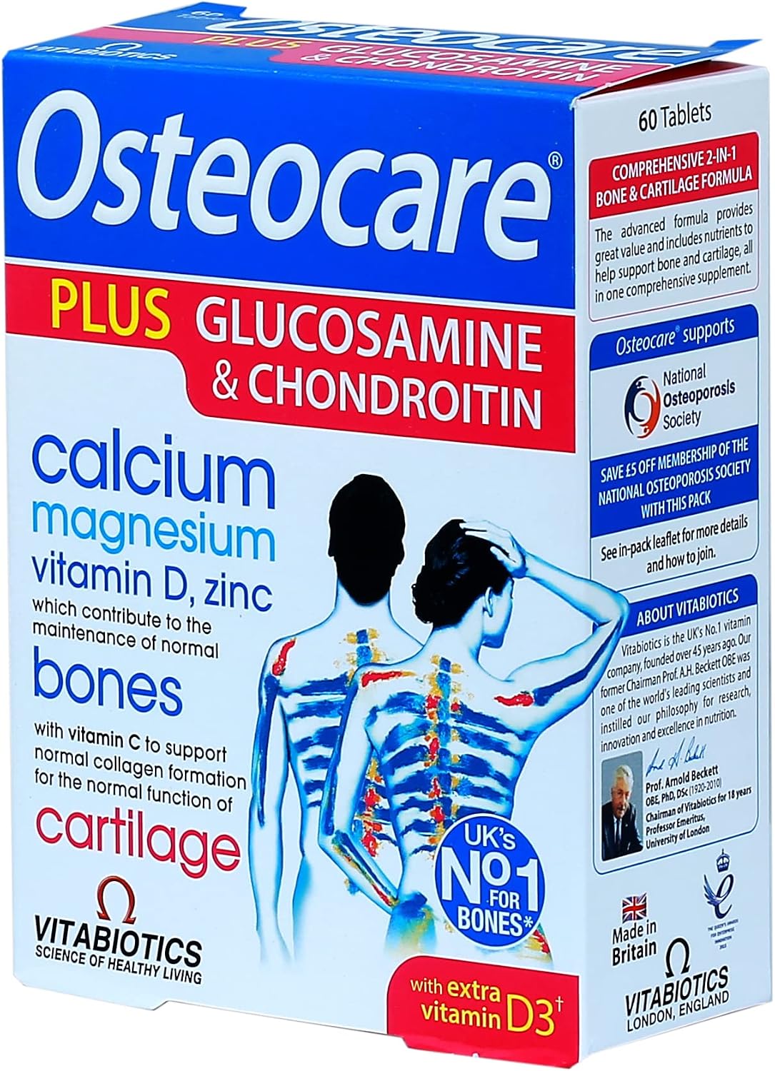 Vitabiotics Osteocare 60- Glucosamine and Chondroitin Tablets-Arthristis-Joint-Inflammation