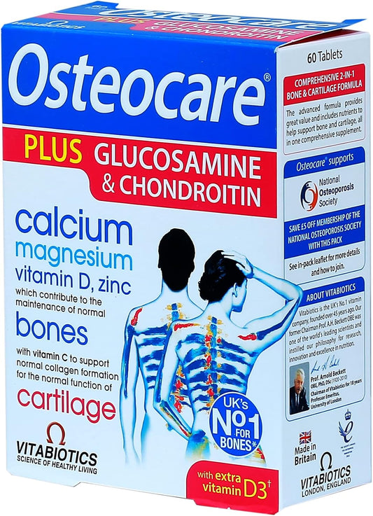 Vitabiotics Osteocare 60- Glucosamine and Chondroitin Tablets-Arthristis-Joint-Inflammation