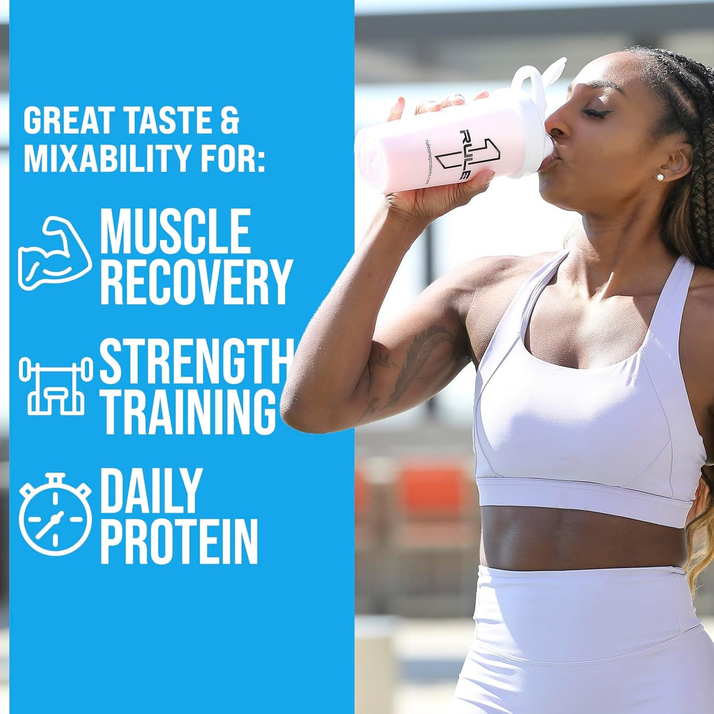Rule 1 Proteins Whey Protein Powder 891g, Vanilla Ice Cream, 27 Servings -24g Fast-Acting Protein from All-Whey Sources with Naturally Occurring EAAs & BCAAs for Workout Recovery or Anytime Use