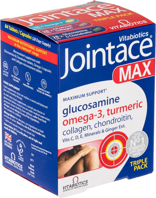 Vitabiotics Jointace Max Tablets + Capsules | Triple Combination Glucosamine & Chondroitin & Omega-3 & Collagen for Cartilage & Bone Health | 84 Capsules