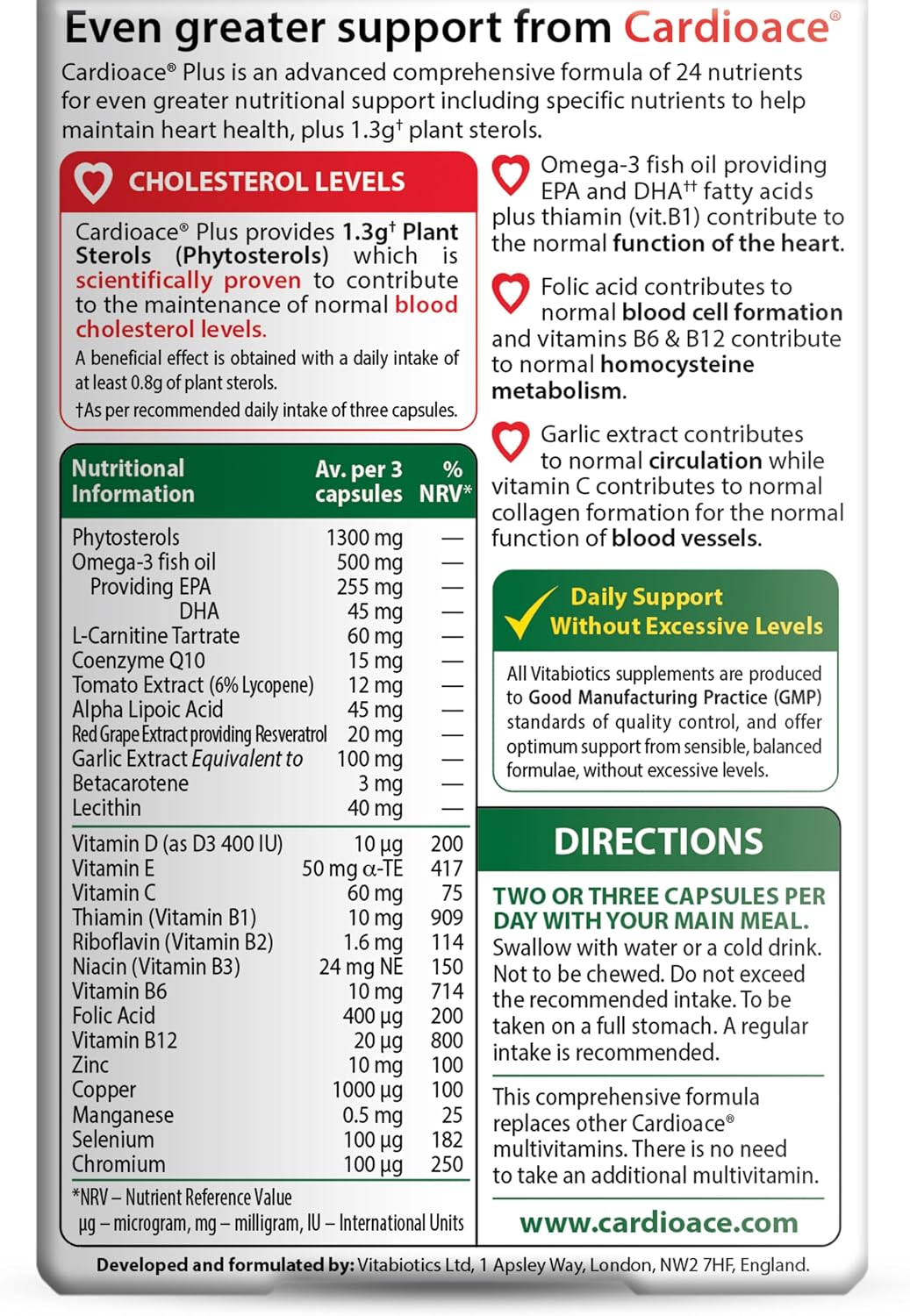Vitabiotics Cardioace Plus 60 capsule-comprehensive formula for heart health.