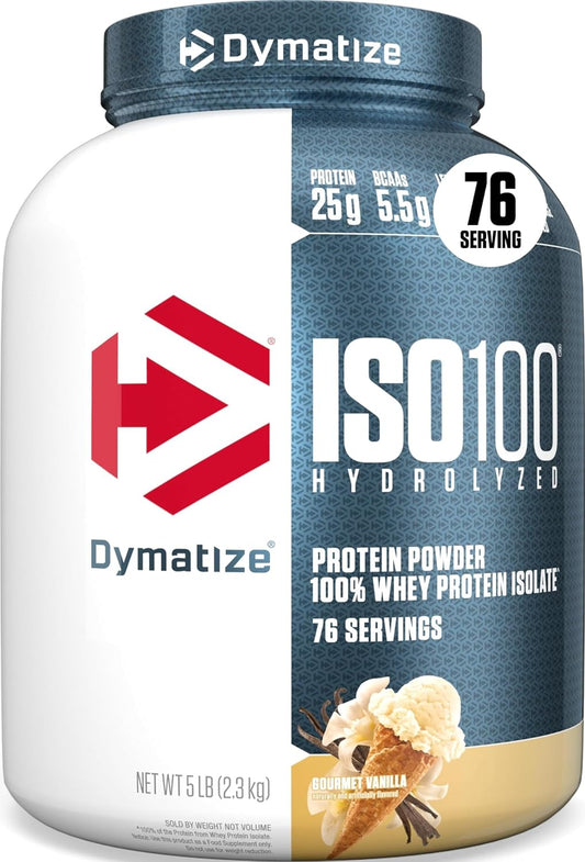 Dymatize ISO100 Protein Powder, 100% Whey Isolate 2.3KG,&nbsp; | 25g Protein, Hydrolyzed,&nbsp; &nbsp;Supports Muscle Health, 5.5g BCAAs, Gluten-Free, 76 Servings,