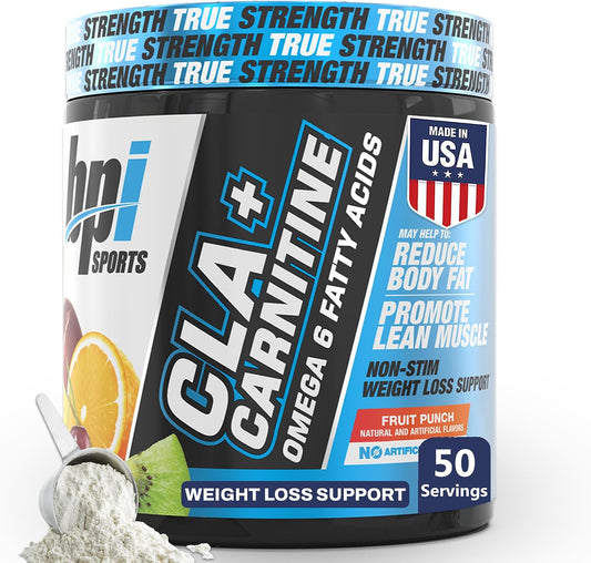 BPI Sports CLA+Carnitine – Caffeine Free, Fruit Punch, 50 Servings-Fat Burner