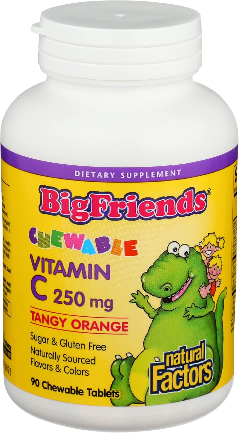 Natural Factors Children  Vitamin C Tangy Orange, 250 Mg, 90 Chewable Tablets