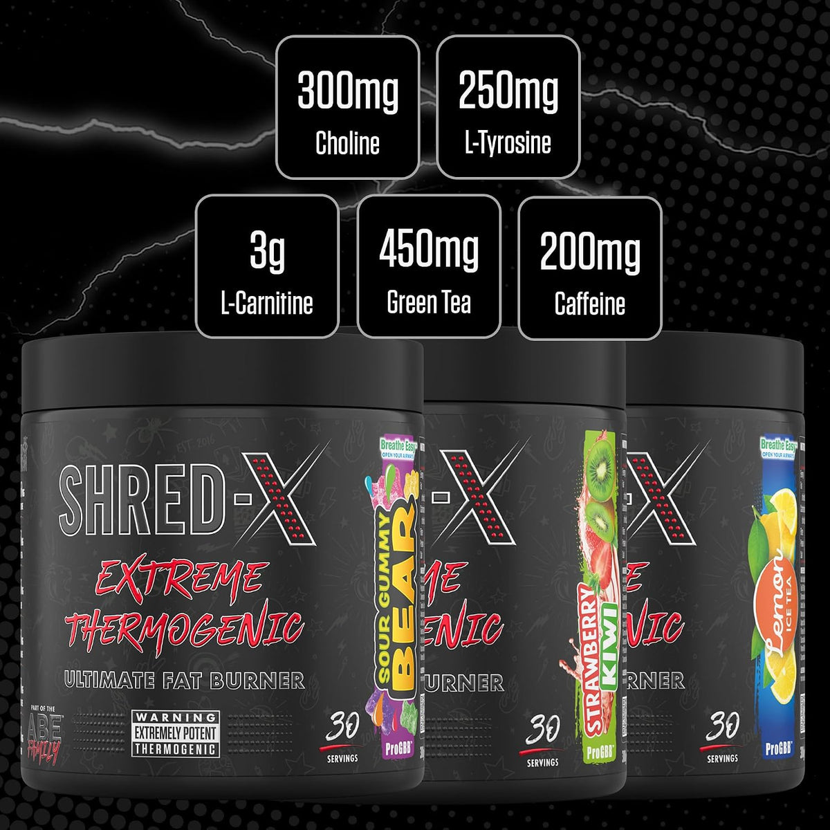 Applied Nutrition Shred X Fat Burner - ABE All Blak Everything Fat Burner, Thermo Weight Management (300g - 30 Servings)