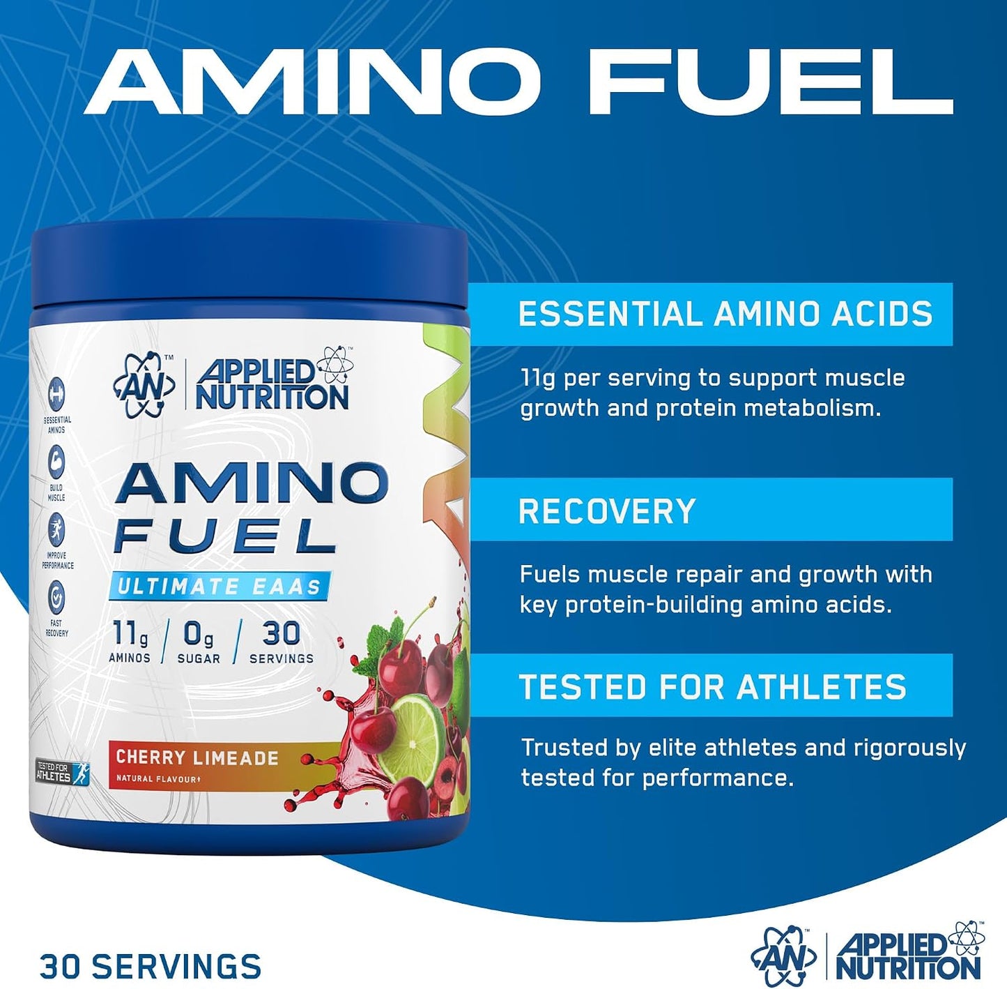 Applied Nutrition Amino Fuel - Amino Acids Supplement, EAA Essential Amino Acids Powder, Muscle Fuel & Recovery (390g - 30 Servings)