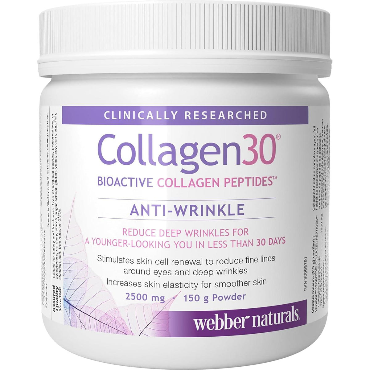 Webber Naturals Collagen30 Antiwrinkle bioactive peptides powder 150g