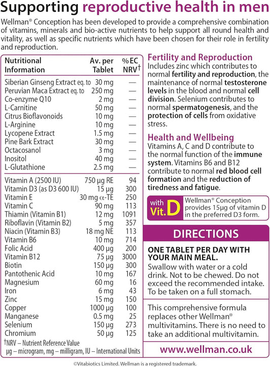 Wellman Wellman Conception Pregnancy Vitamin for Men 30count
