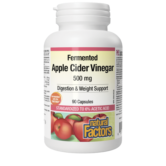Natural Factors Apple Cider Vinegar, 500 mg, 90 Capsules