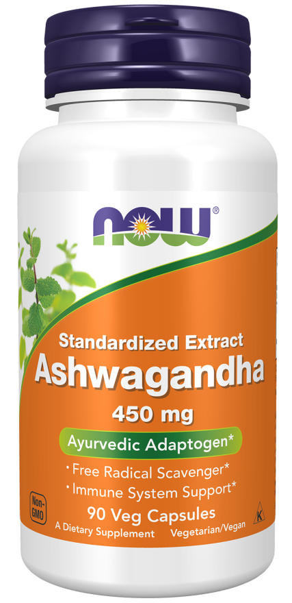 NOW Ashwagandha 450 mg 90 Vegetarian Capsules