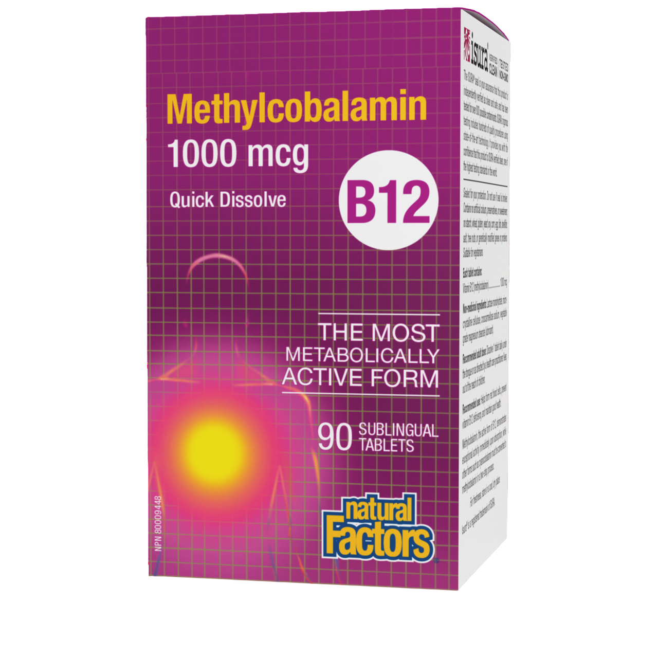 Natural Factors Vitamin B12 Methylcobalamin 1,000 mcg 90s