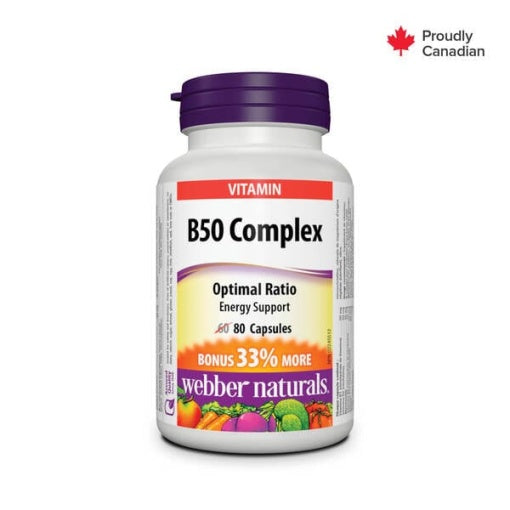 Webber Naturals B50 Complex Energy Support Caps 80's