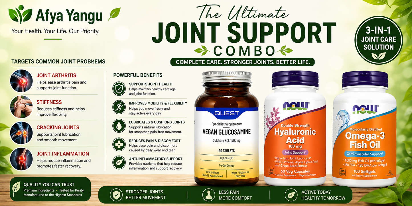JOINT CARE COMBO-Glucosamine 90s-Hyaluronic Acid 50 mg 60s-Omega-3 100mg 100s-Joint-Joint Arthritis-Joint Pain-Joint Inflammation-Joint Cartilage