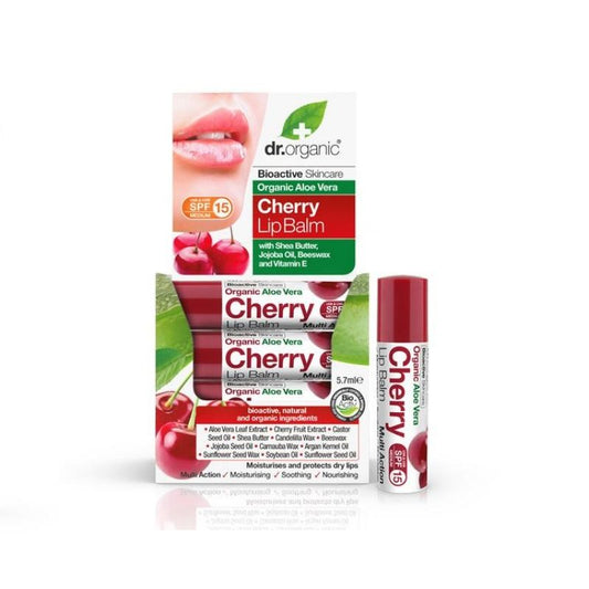 Dr Organic Aloe Vera Cherry Lip Balm 5.7ml