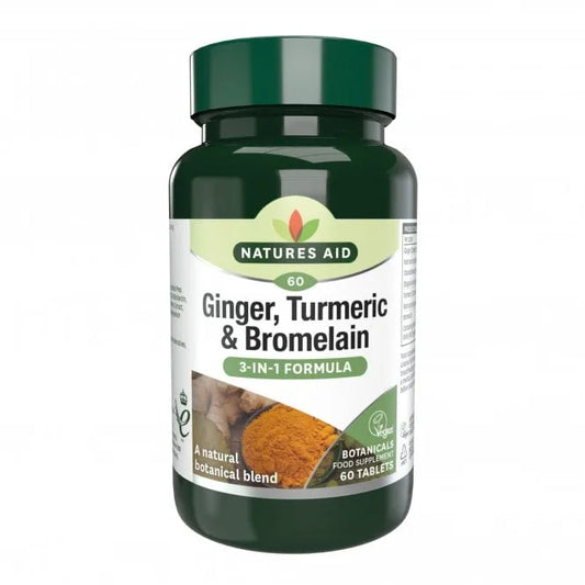Nature's Aid Ginger, Turmeric and Bromelain (Vegan)-60's