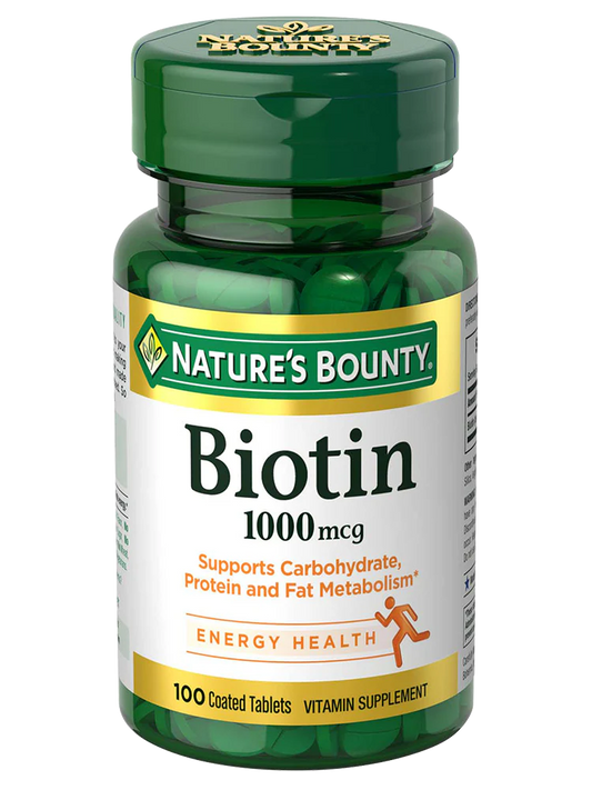 Nature's Bounty Biotin 1000mcg Coated Veg Tabs 100's