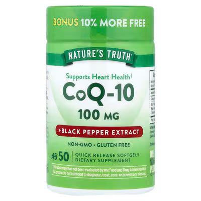 Nature's Truth CoQ-10 100mg plus black extract QR softgels 50s