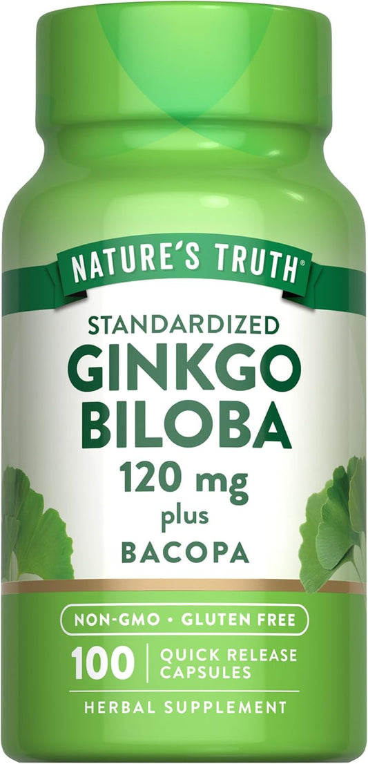 Nature's Truth Ginkgo Bilopa 120mg plus Bacopa QR caps 100s