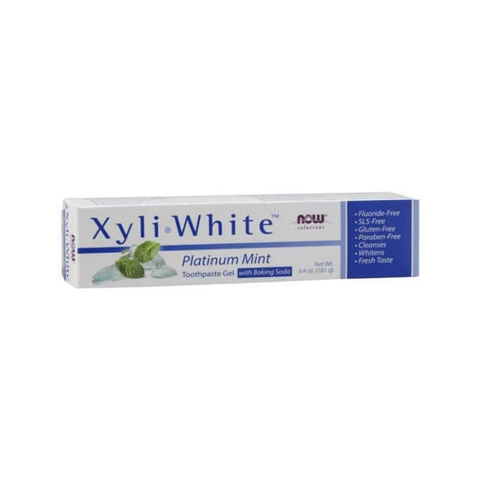 NOW XyliWhite™ Platinum Mint Toothpaste Gel with Baking Soda 181g