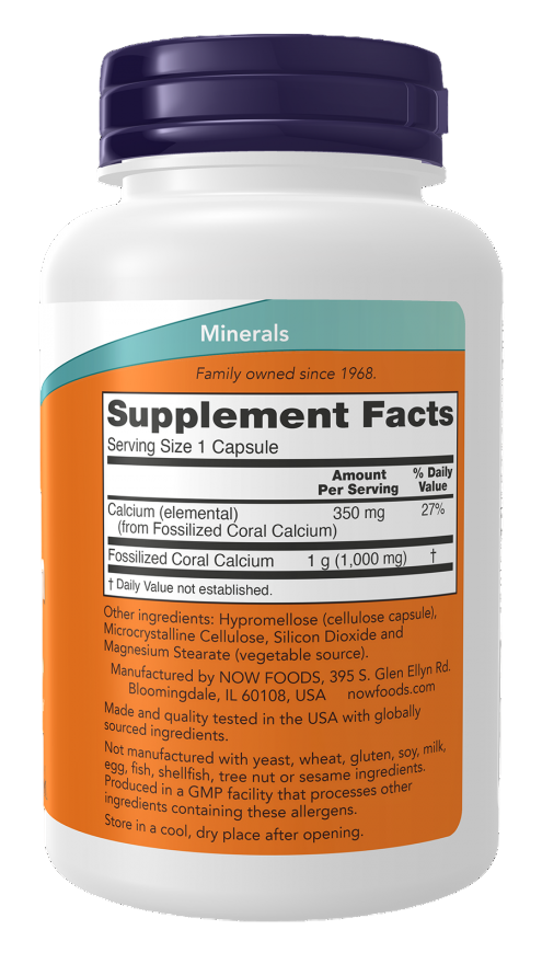 Now Coral Calcium 1000 mg Capsules