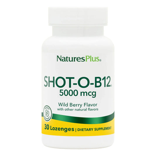 NaturesPlus Shot-O-B12 5000mcg Lozenges