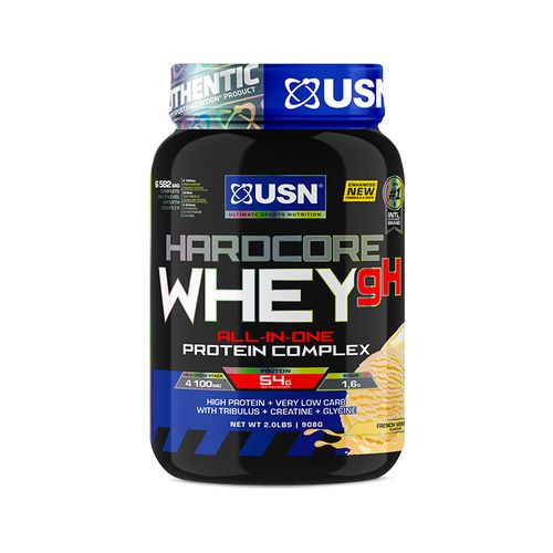 USN Hardcore Whey Protein Powder Vanilla 908 g - All-in-One Protein with Creatine Monohydrate, Glycine and Tribulus for Performance Workouts & Lean Muscle Growth-27 servings