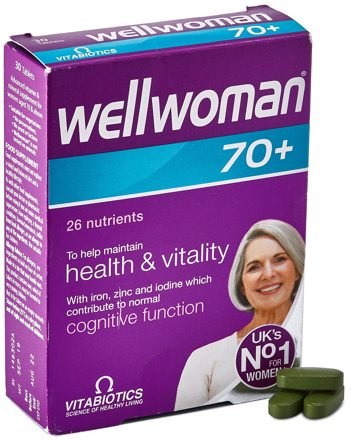 VITABIOTICS WELLWOMAN 70+TABLETS 30S