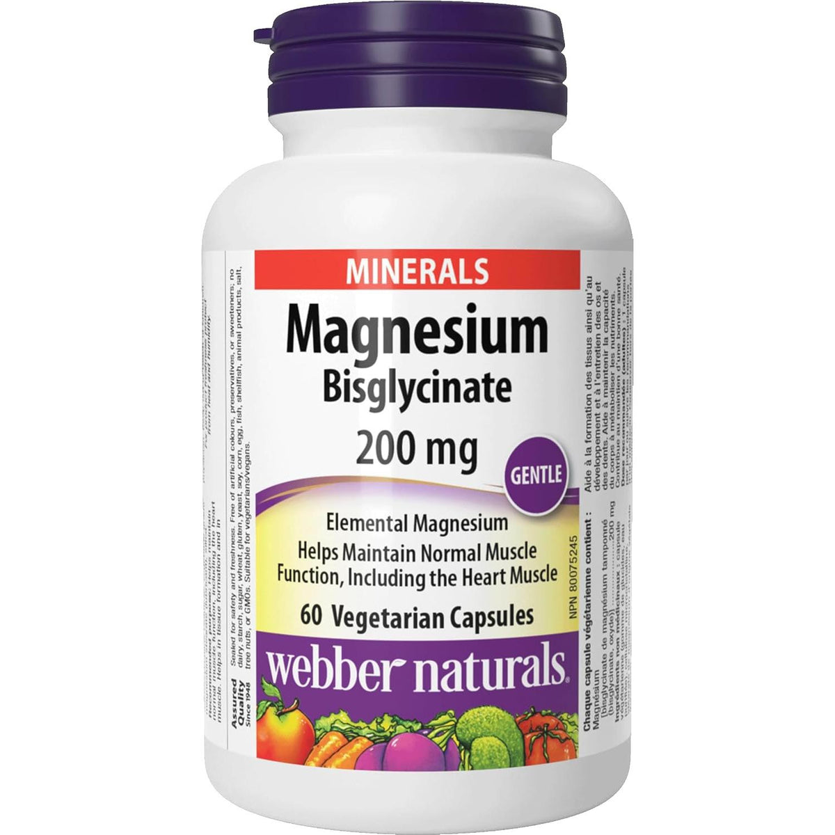 Webber Naturals Magnesium Glycinate 200mg, High Absorption, 120 Capsules | Magnesium Bisglycinate Supplements for Relaxation, Sleep, Inner Calm , Bones, Heart, Muscles & Nerves