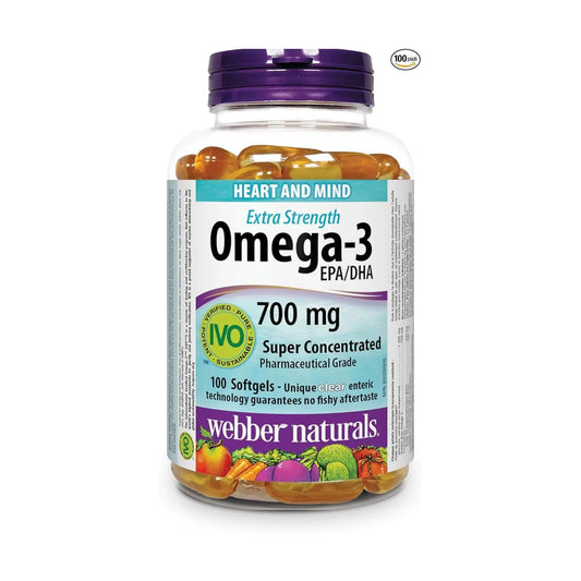 Webber Naturals Omega 3 700mg super concentrated enteric coated softgels 100s