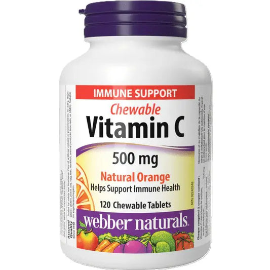 Webber Naturals Vitamin C 500mg Chewable tablets Vegan 120s
