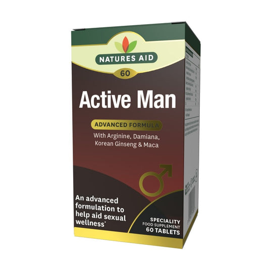 Nature's Aid Active Man w/Arginine, Korean Ginseng & Maca (Vegan)-60's