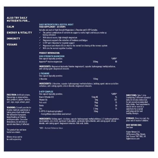 Higher Nature Daily Nutrients Restful Night 28s