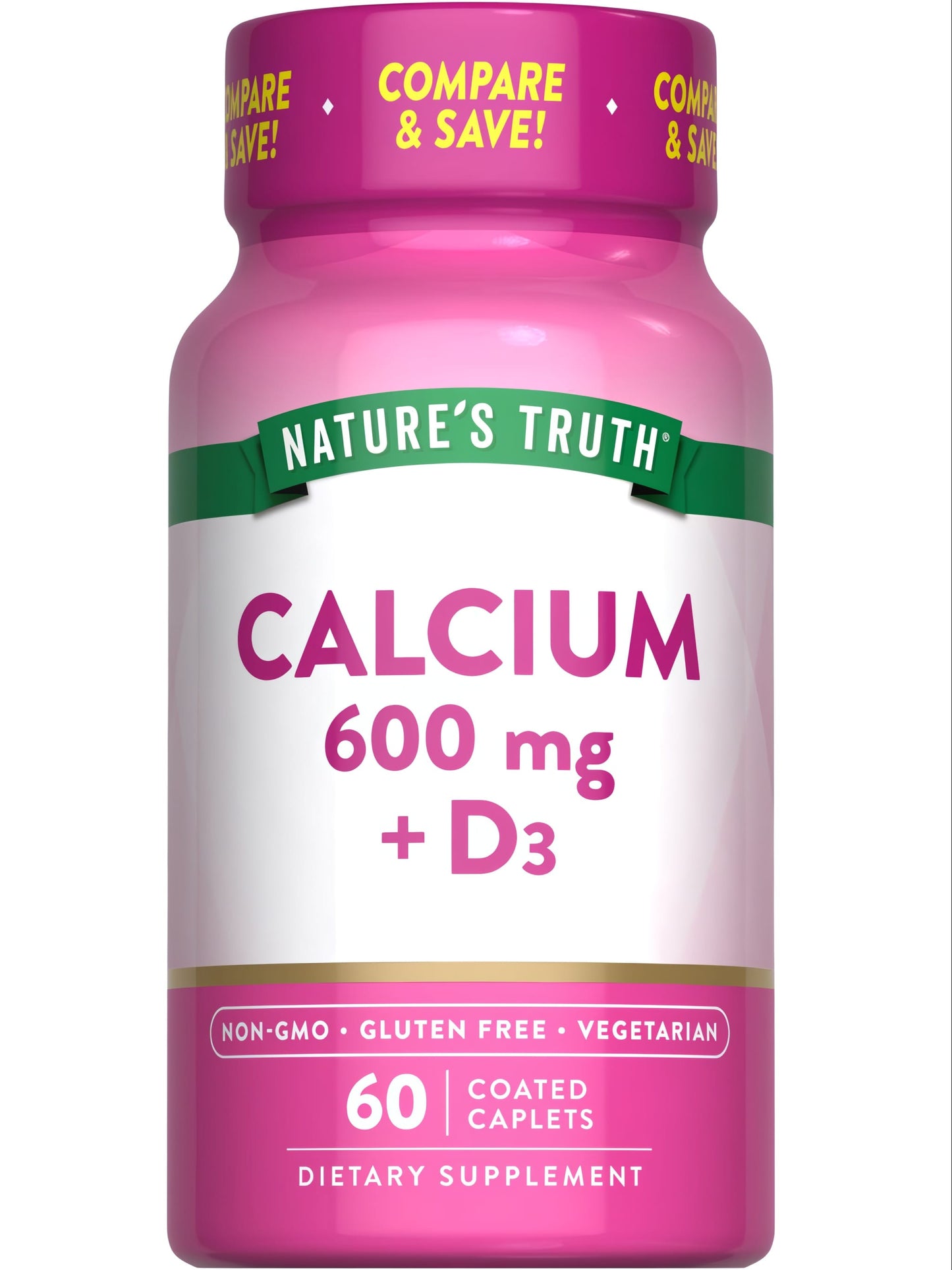 Nature's Truth Calcium 600mg w/D3 800IU caps 60s