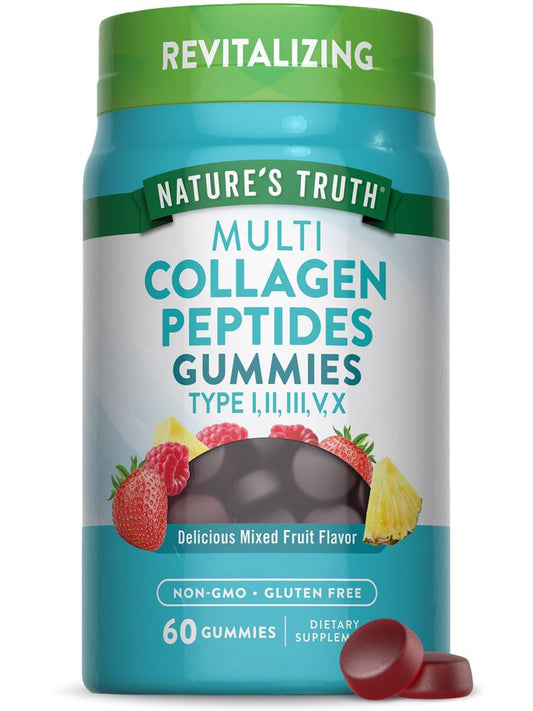 Nature's Truth Multi Collagen peptides Type I, II, III. V, X gummies 60s