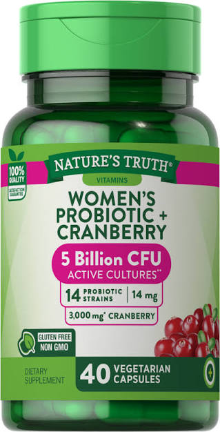 Natures Truth Probiotics for Women | 5 Billion Active Cultures | 40 Capsules | With Cranberry