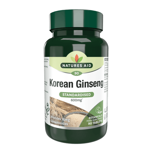 Nature's Aid Korean Ginseng (600mg equiv Dried Root) Vegan - 90's