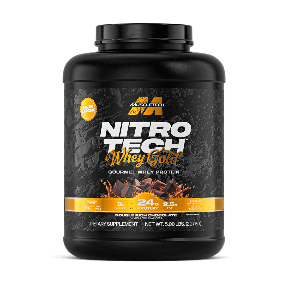 Muscletech Nitro-Tech 2.27KG-100% Whey Gold Protein Formula with Peptides & Isolate Primary Source Support Fast Recovery & Enhance Builder Muscle