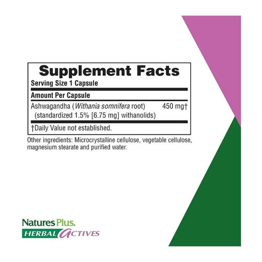 NaturesPlus Ashwagandha 450mg 60s