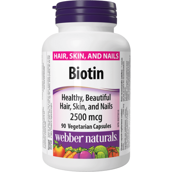 Webber Naturals Biotin 2500mcg Vegetarian Capsules 90's