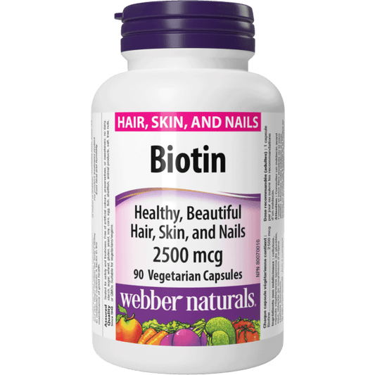 Webber Naturals Biotin 2500mcg Vegetarian Capsules 90's