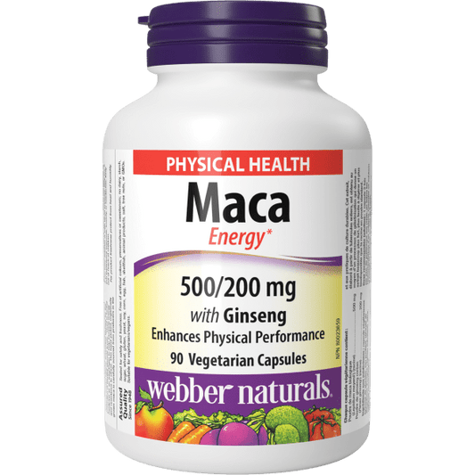 Webber Naturals Maca Energy With Ginseng 500/200 Veg Caps 90's